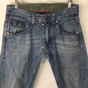 RARE Tex Rag Restyle Recycle Jeans Capri Distress